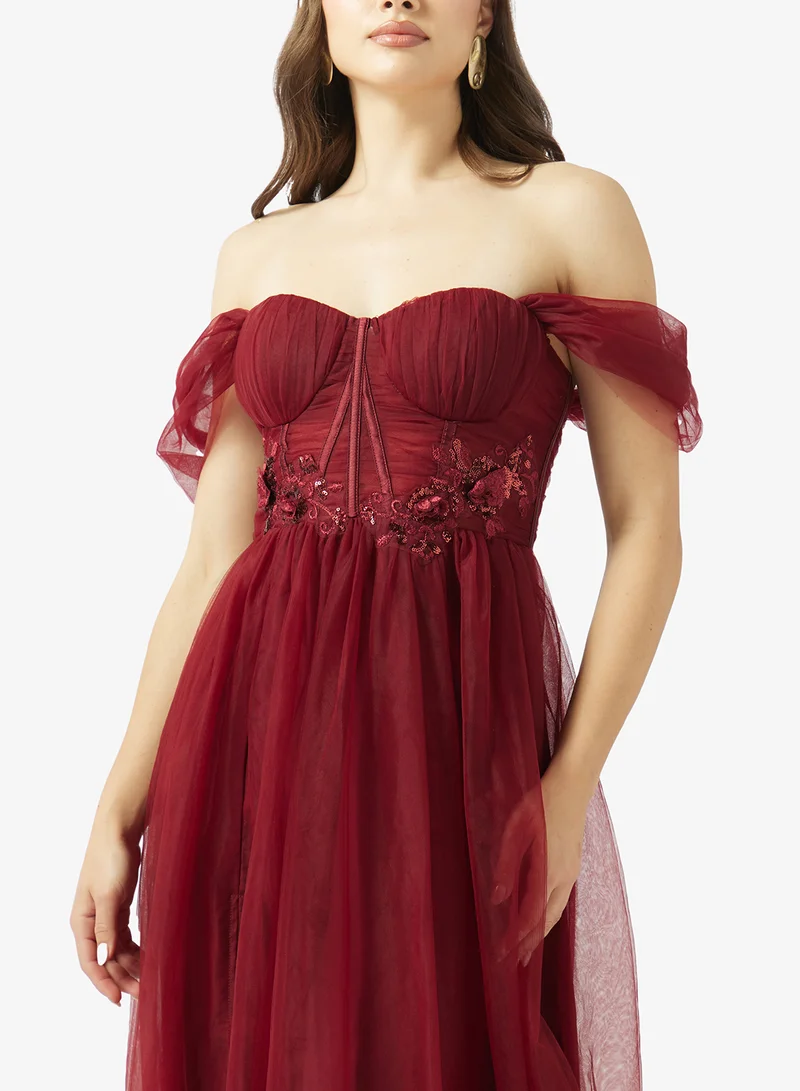 Ginger Boutique  Sweetheart Neckline Tulle A Line Gown for Women | Best Price UAE